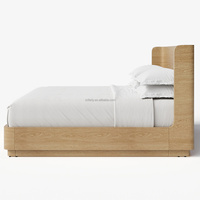 Lit de luxe en bois massif de style américain, lit plateforme avec panneaux, vente chaude, lit queen et king size, mobilier de chambre à coucher