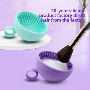 Limpiador de Brochas de Maquillaje al por Mayor, Tazón Plegable para Limpiar Borlas de Polvo, Tapete Limpiador de Cosméticos y Sombras de Ojos, Caja de Silicona Portátil - Product Image 3