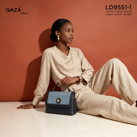 QAZA Sacs à Main Femme 2026 Nouvelle Collection Grande Capacité en Cuir PU avec Bord Cousu, Ensemble Sac à Bandoulière et Sac à Main 2-en-1 pour Dames