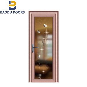 Porte de salle de bain en alliage d'aluminium pour maisons, design intérieur dernier cri, porte de salle de bain en aluminium avec verre, étanche - Product Image 4