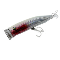 Umpan Pancing Popper Apung 58g Berkinerja Tinggi untuk Air Asin, Lemparan Jauh, Tanpa Kail, DIY GT Popper Lures Tanpa Mata Kail