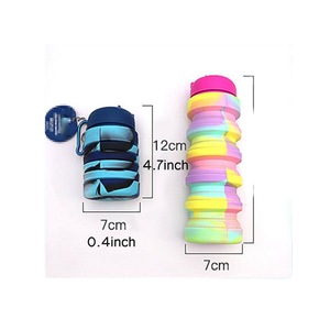 Foldable Silicone Water Bottle 401ml-500ml Portable <b>Collapsible</b> Travel Sports <b>Cup</b> Unisex Outdoor Use - Product Image 3