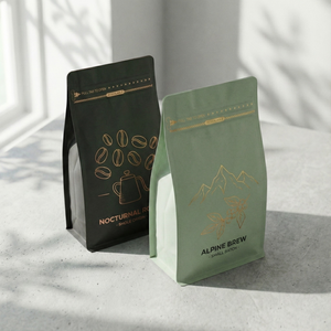 <span class=keywords><strong>Bolsa</strong></span> de Embalaje de Café Ecológica con Logotipo Personalizado, Bolsas de Café Impresas en Color Liso de 250g 500g 1kg, <span class=keywords><strong>Bolsa</strong></span> de Pie - Product Image 3
