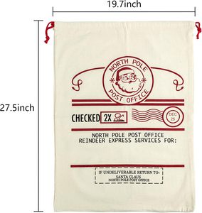 Sac de Noël en toile avec cordon de serrage, motif imprimé, idéal pour les décorations de Noël, vente en gros - Product Image 6