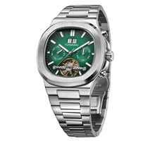 Montre mécanique automatique pour homme, squelette, multifonction, date, mois, calendrier, bracelet en acier inoxydable, 40 mm, montre-bracelet pour homme