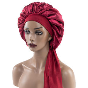 Gorro de satén nuevo al por mayor para mujer, banda ancha elástica, gorro de noche sedoso, pañuelo para el cabello, protector para la ducha - Product Image 4