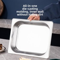 Petit chauffe-plat rectangulaire isolé en acier inoxydable 9L pour restauration chauffe-plats semi-or pliant alimenté à l'alcool