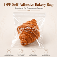 Sacs à pain transparents autocollants personnalisés avec logo pour emballer des toasts, des beignets, des bagels, des biscuits
