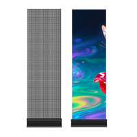 Panneau LED transparent flexible P3.91 pour intérieur, affichage holographique 3D, connectable pour la publicité sur vitrine