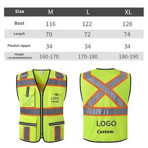 Cnss diretta fabbrica Hi Vis gilet di sicurezza brillante argento striscia riflettente personalizzabile Logo cotone traffico strada giubbotto riflettente per - Product Image 3