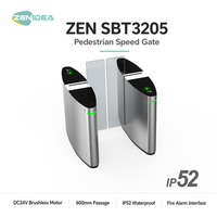 Barrière pivotante ZEN3205, portillon rapide, tourniquet en acier inoxydable 304, moteur sans balais DC24V, passage de 600 mm, protection IP52, bidirectionnel