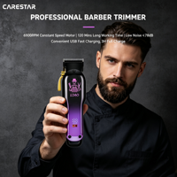 Kit de toilettage professionnel pour hommes, moteur à vitesse constante 6900 tr/min, lame en acier inoxydable LED, charge USB, tondeuse à cheveux, tondeuse à barbe