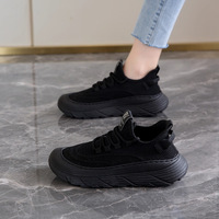 OEM ODM Vente en gros Chaussures décontractées pour femmes en tricot à plateforme, à enfiler ou à lacets, respirantes, à semelle épaisse et légères pour la marche quotidienne