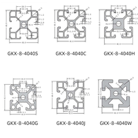 2020 3030 4040 Série 6000 de qualité industrielle anodisée par extrusion carrée de profil en alliage d'aluminium
