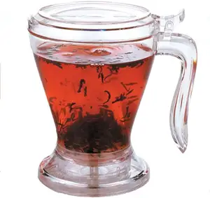 Infusor de chá fácil de 20oz, bule de plástico para chá com filtro de aço inoxidável