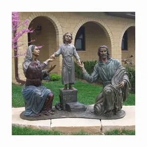 현대 정원 장식 구리 청동 황동 거룩한 가족 가톨릭 그리스도 예수 동상 조각 가격
