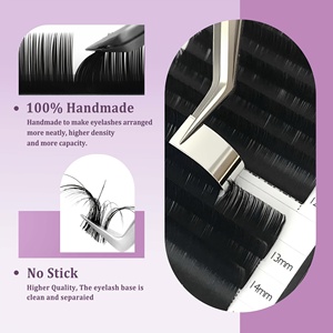 DRAGON Premium Faux Mink Classic Extensions de Cils Individuels 0.20 5-25mm Fibre PBT Cachemire Noir Mat J Curl Naturel Long - Product Image 3