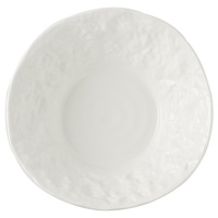 Bol à salade en céramique blanche texturée martelée, bord ondulé, en porcelaine, pour restaurant, décoration de table de cuisine occidentale, cadeau