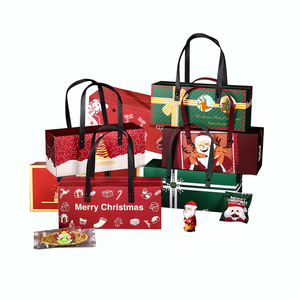 Christmas Portable Bag Apple Cookies Candy Paper Packaging Boxes Chocolate Christmas Eve Gifts Box Christmas Decoration Gift Box
