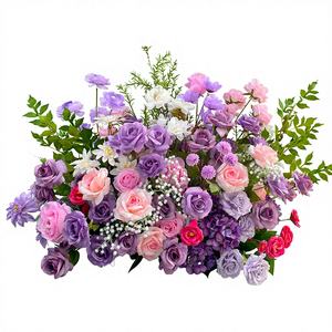 Caminos de Mesa de Flores de Seda Morada para Decoración de Bodas, Navidad y Día de la Madre - Product Image 1