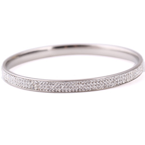 Pulsera de Cristal de 6MM con Microincrustaciones Blancas Redondas, Unisex, para Uso Diario, de Acero Inoxidable y Titanio - Product Image 5