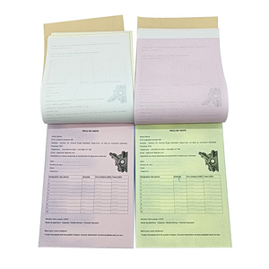 Carnet de factures personnalisé en papier NCR 3 plis continu, perforé avec logo personnalisé, impression sans carbone sur sac en papier kraft - Product Image 1