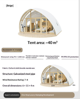 Hôtel de glamping avec tentes dôme et villas de villégiature en forme de coquille, dotées de chambres à toit arqué pour l'observation des étoiles, pour sites de camping agricoles et d'éco-tourisme