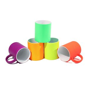 Taza de Cerámica Fluorescente de 350 ml (11 oz) para Sublimación por Transferencia de Calor, Personalizable, Regalo de Cumpleaños DIY - Product Image 1