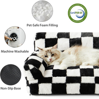 Canapé pour chat et lit pour chien, lit pour animaux de compagnie de taille moyenne à grande avec housse amovible