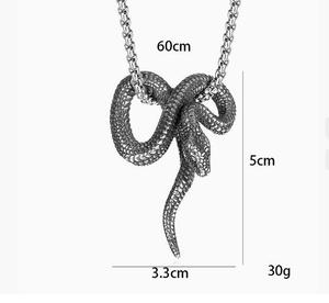 Colgante de <span class=keywords><strong>serpentina</strong></span> de acero inoxidable, venta al por mayor, colgante de collar de acero de titanio con personalidad Retro Python - Product Image 3
