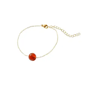 Light luxury niche red agate acacia bean bracelet tide pop models advanced design sense of geometric red beads bracelet