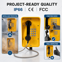 Teléfono de Pared con Teclado Completo, Resistente a la Intemperie IP66, con Baliza de Advertencia y Opciones de Altavoz Externo para Telefonía Industrial Ferroviaria