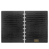 Couverture de bloc-notes A5 réutilisable PU 360 degrés de rotation de disque relient la couverture rigide de style feuilles mobiles