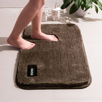 Qualité Extra-Doux En Peluche Bain Douche Tapis Couleur Unie Salle De Bains Tapis Microfibre Matériel Super Absorbant Shaggy Bain Tapis De Sol