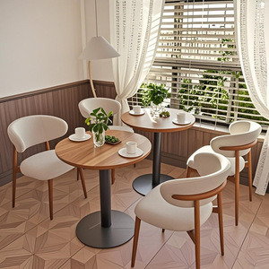 Hiện đại khách sạn sang trọng ghế và bảng thiết lập cho nhà hàng đồ nội thất phương Tây Nhà Hàng Ghế Bàn cà phê cửa hàng ghế gỗ rắn - Product Image 2