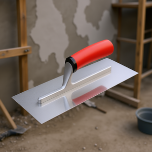 Truelle de finition plate en acier inoxydable 10,9x4,4 pouces avec poignée ergonomique pour travaux de béton, plâtre et carrelage - Product Image 2