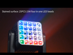 <span class=keywords><strong>Lampe</strong></span> de scène LED DMX512 RDM 500W 25pcs 15W Tianxin LED, contrôle maître-esclave, aspect métallique noir pour spectacle de scène - Product Image 3