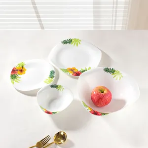 JINGHUANG OEM/ODM 58 Pcs Glassware Tableware Cheap Table Glasswar Tempered 27 Pcs Opal Glass Ware Dinner Set