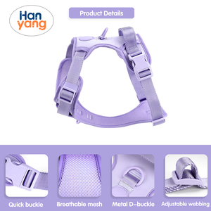 <span class=keywords><strong>Harness</strong></span> Anjing Mewah HanYang OEM Custom, Set Tali Anjing Lembut Anti Tarik, <span class=keywords><strong>Harness</strong></span> <span class=keywords><strong>Vest</strong></span> Anjing dengan Tali dan Kalung untuk Anjing Ukuran Sedang - Product Image 6