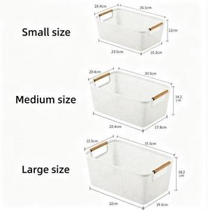 Multifunctional <b>Plastic</b> Storage <b>Basket</b> for Household Hollow Design for Bathroom Bedroom Desktop Kitchen Fruit Vegetable Storage - Product Image 4