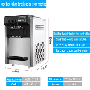 Máquina <span class=keywords><strong>de</strong></span> Helado Suave Comercial Independiente <span class=keywords><strong>de</strong></span> Alta Calidad con 3 Sabores, Certificación Energy Star, 5 Años <span class=keywords><strong>de</strong></span> Garantía - Product Image 3