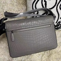 Sac bandoulière en cuir véritable motif alligator, luxe discret, personnalisable avec étiquette privée, pour femme, vintage, élégant, été