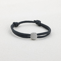 CYNYA Gravé En Acier Inoxydable Sports pour Bracelet Simple Élégant Brossé Tissé Paracord Manchette