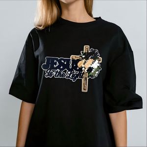 Nuevo Parche Bordado de Chenilla Termoadhesivo de Gran Tamaño (28 cm) con Borde Plateado/Dorado, con Diseño de 'God Is Good', Crucifijo y Jesús, para la Esperanza - Product Image 4