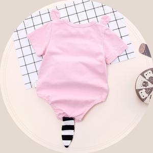 Alibaba USA Großhandel 2 Jahre alte Baby kleidung niedlichen Tier muster Stram pler mit Schwanz - Product Image 4
