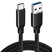 10G USB 3.2 kecepatan tinggi Tipe C kabel Data 60W 2M ponsel Hard Disk nilon jaket pengisian daya Cepat Usb3.2 untuk earphone