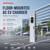 AMPPAL Chargeur de véhicules électriques professionnel mural ou sur pied 7KW 14KW 22KW 44KW double port OCPP POS connecté en réseau