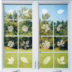 Premium Blad Anti-Botsing Raamstickers Waarschuwing Vogels Te Beschermen Tegen Impact Glas Decoratie Witte Elektrostatische Glazen Sticker - Product Image 1
