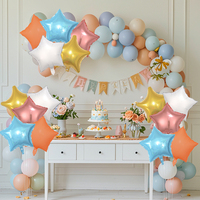 Ballon en aluminium en forme d'étoile et de cœur de 18 pouces, en gros, couleur unie, décoration de fête d'anniversaire pour enfants