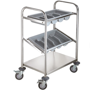 Carrito de Servicio de Acero Inoxidable Directo de Fábrica, Carro de Cocina Comercial con Ruedas, Equipo de Catering para Hoteles y Restaurantes, Transporte de Alimentos - Product Image 3